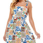 City Studios Junior's Tie Shoulder Fit & Flare Dress Brown Size 13