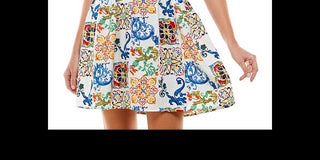 City Studios Junior's Tie Shoulder Fit & Flare Dress Brown Size 13