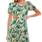 City Studios Junior's Asymmetrical Side Cutout Dress Green Size 5