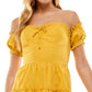 City Studios Junior's Clip Dot Tiered Dress Yellow Size 5