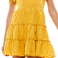City Studios Junior's Clip Dot Tiered Dress Yellow Size 5