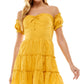 City Studios Junior's Clip Dot Tiered Dress Yellow Size 5