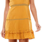 City Studios Junior's Clip Dot Bow Shoulder Dress Yellow Size Medium