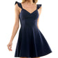 City Studios Junior's Fit & Flare Dress Blue Size 15