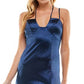 City Studios Junior's Plunge Scoop Neck Dress Blue Size 1