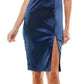 City Studios Junior's Plunge Scoop Neck Dress Blue Size 1