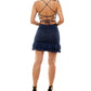 City Studios Junior's Glitter Mesh Lace Up Back Bodycon Dress Blue Size XX-Large
