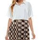 Kingston Grey Junior's Two Piece Printed Skirt Dress Brown Size XX-Large