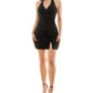 City Studio Women's Ruched Bodycon Halter Dress Black Size X-Small
