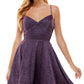 City Studios Junior's Lace Up Back Fit & Flare Dress Purple Size 0
