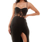 City Studios Junior's Illusion Corset Dress Black Size Small