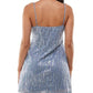 City Studios Junior's V Neck Slip Dress Gray Size Small