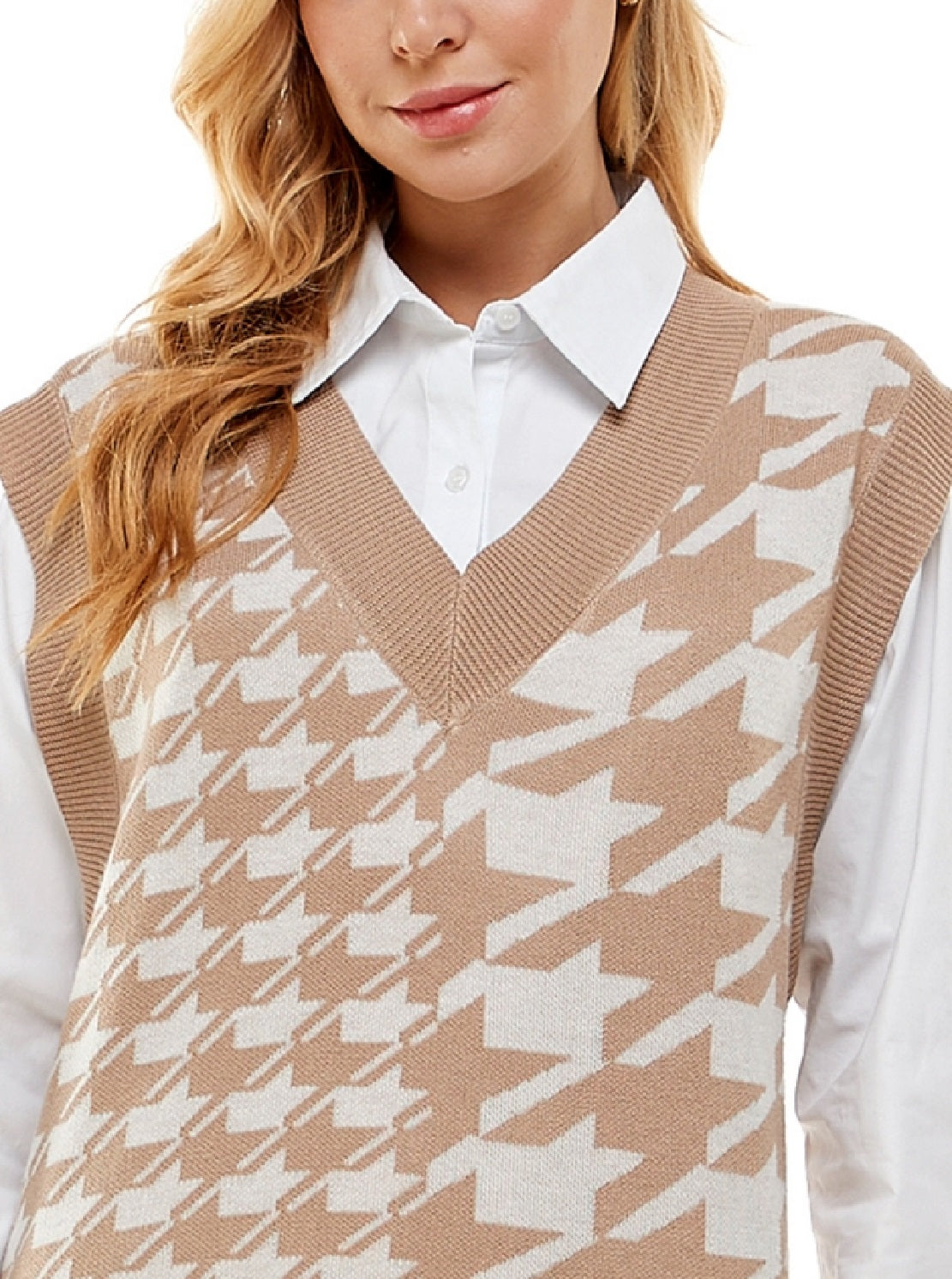 Kingston Junior's Printed 2 Piece V Neck Shirtdress Brown Size Small