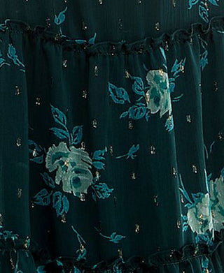 City Studios Junior's Surplice Neck Metallic Fit & Flare Dress Green Size Small