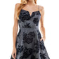 City Studios Junior's Printed Lace Up Back Fit & Flare Dress Blue Size 0