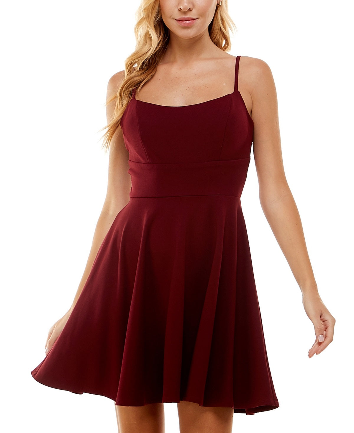 City Studios Junior's Lace Back Fit & Flare Dress Purple Size 3