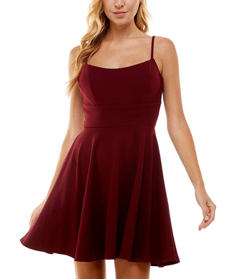 City Studios Junior's Lace Back Fit & Flare Dress Purple Size 3