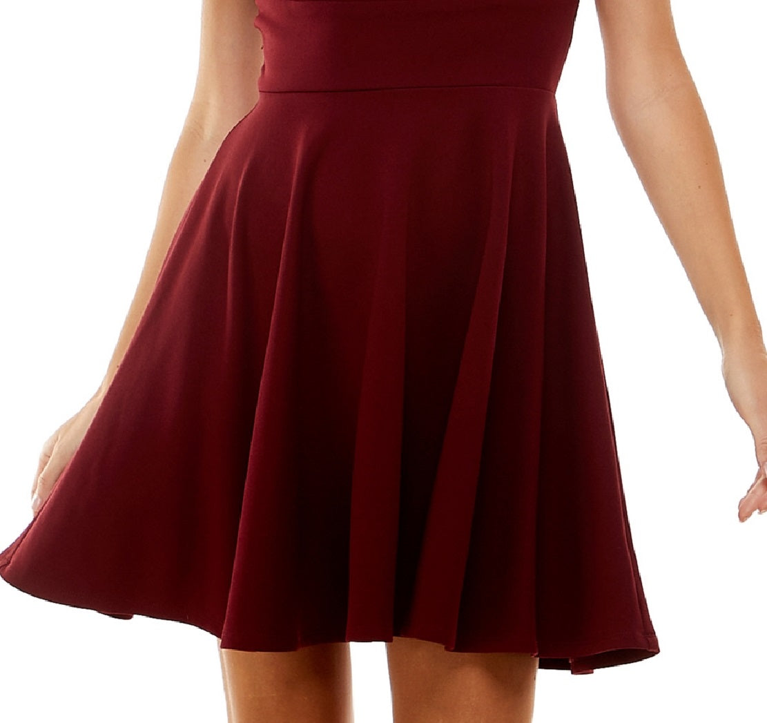 City Studios Junior's Lace Back Fit & Flare Dress Purple Size 3