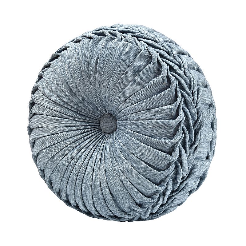 Cesar Tufted Round Decorative Throw Pillow in Blue