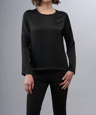 Insight - Satin Scoopneck Solid Blouse