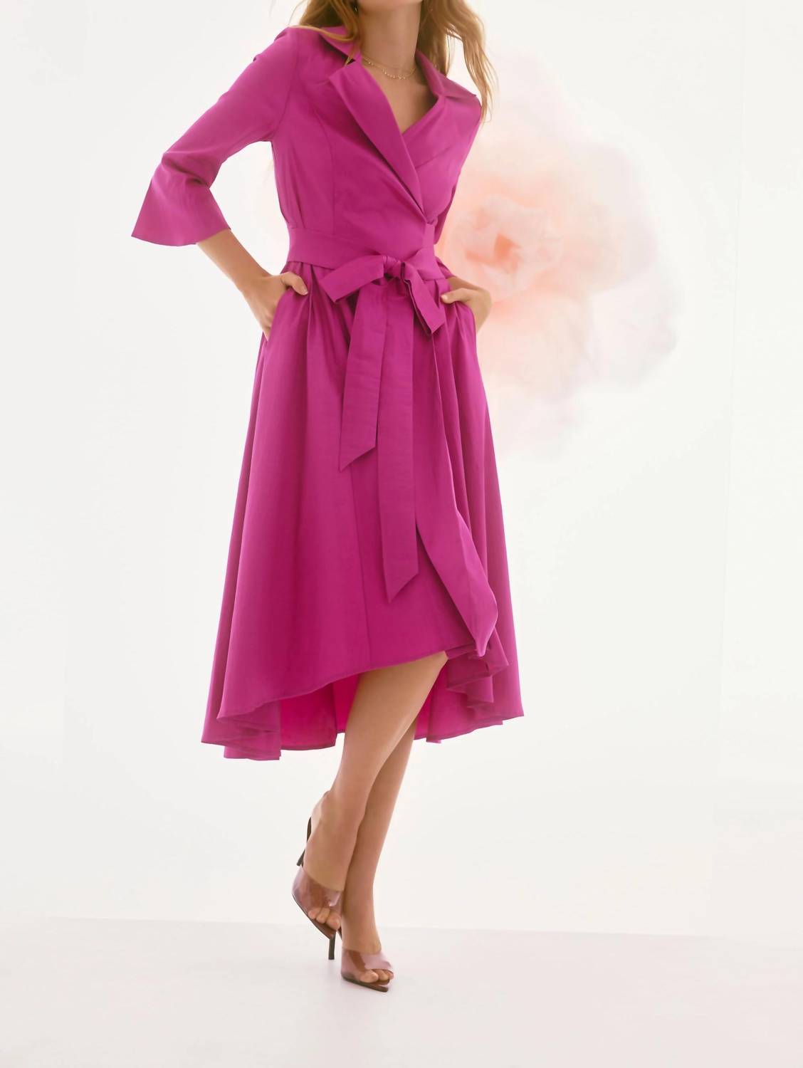 Joseph Ribkoff - Belted High Low Wrap Dress