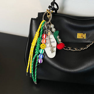 Baggly Charms - Women's Cherry Pop Beaded Keychain Bag Charm