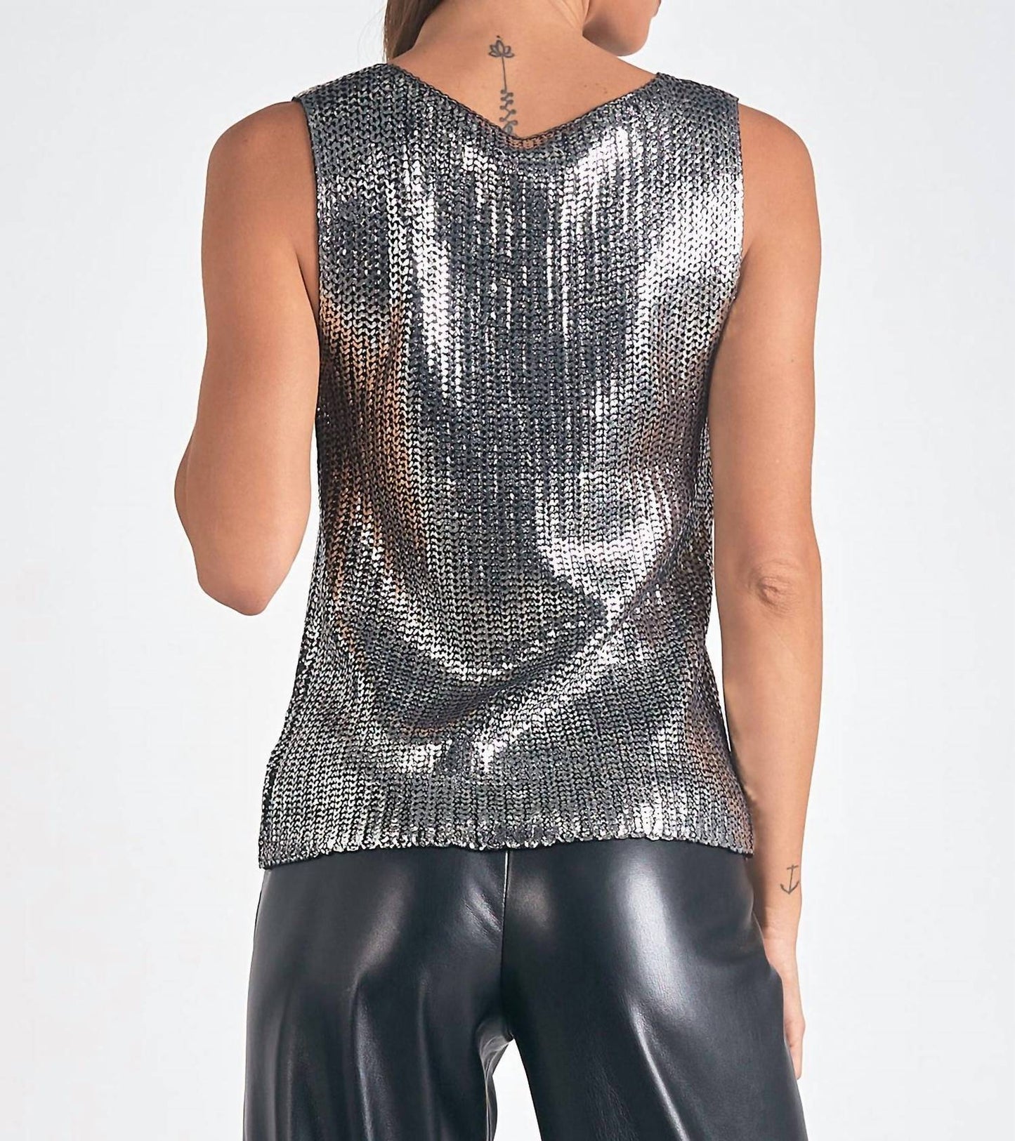 Elan - Metallic Sleeveless Sweater
