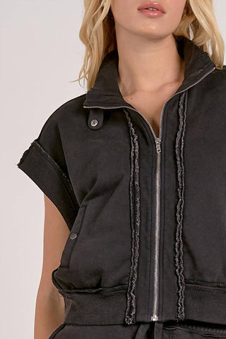 Elan - Cap Sleeve Zip Up Vest