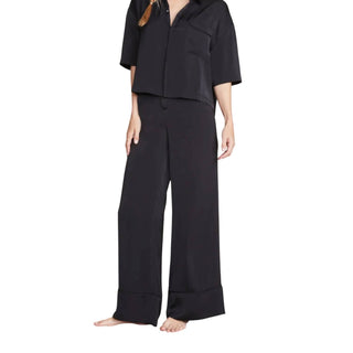 Barefoot Dreams - Washed Satin Piped Wide Leg Pants