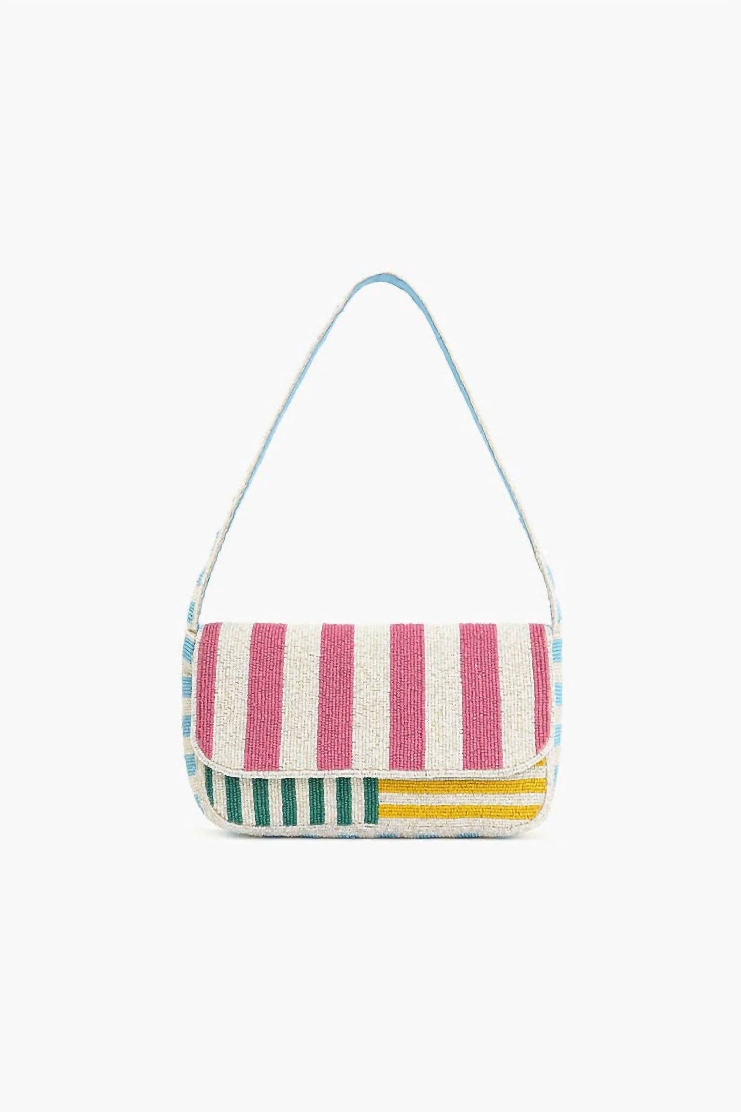 America & Beyond - Women's Candy Stripes Embellished Shoulder Bag