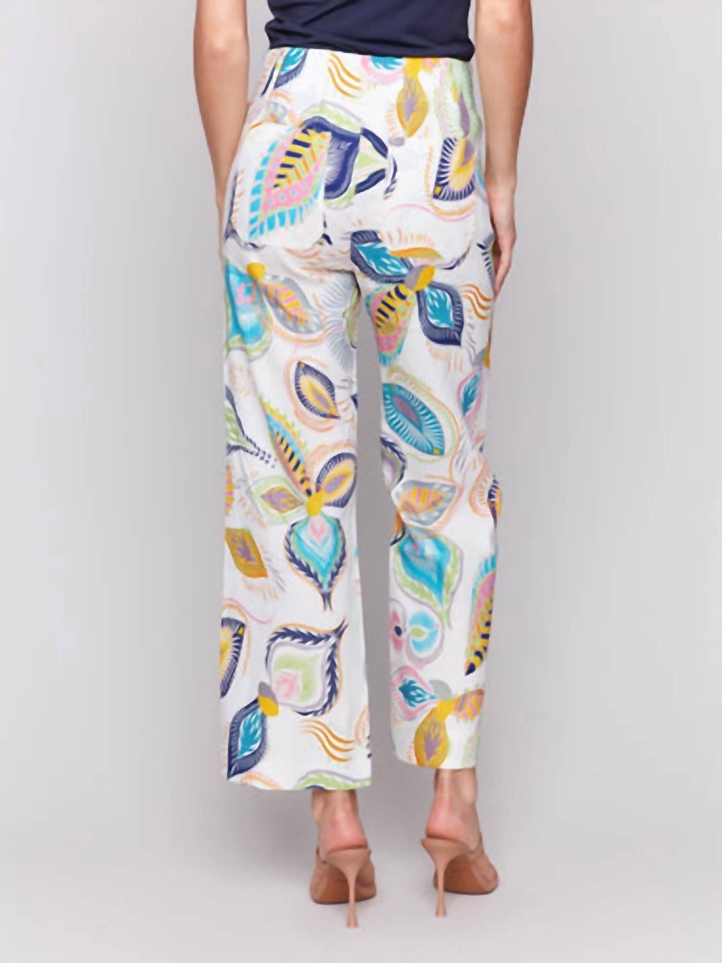 Charlie B - Printed Cropped Linen Blend Pants