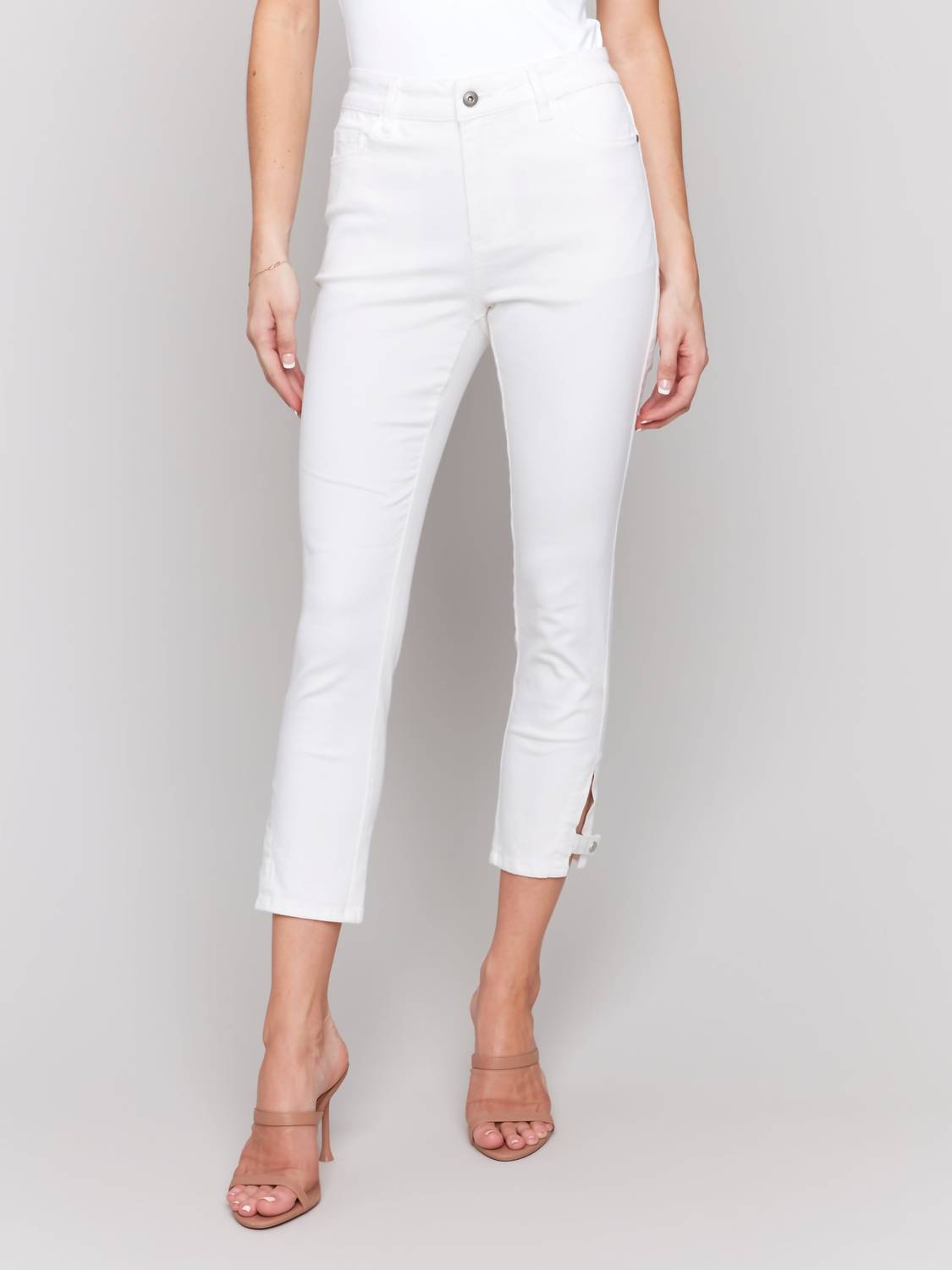 Charlie B - Side Tab Slim Cropped Pants