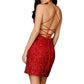Aleta - Tie Back Sequined Mini Dress