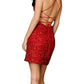 Aleta - Tie Back Sequined Mini Dress