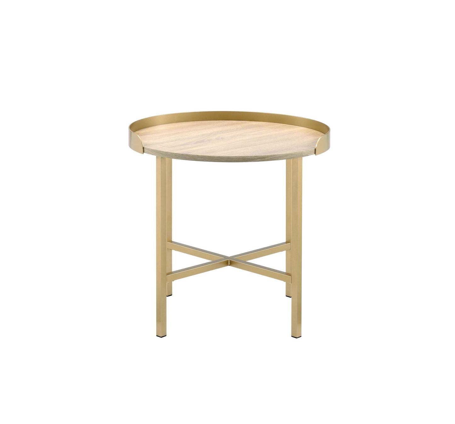 Mithea End Table - Oak / Gold