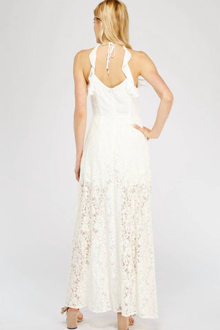 Entro - Lace & Ruffle Maxi Romper