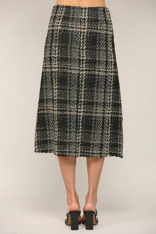 Fate - Tweed Button Front Midi Skirt