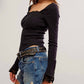 Free People - Cuff It Long-sleeve Square Neck Top