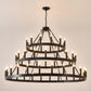 39.37 Inch 3-Tiers Wagon Wheel Chandelier