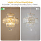 (Same as W1340126461/L5023) 20' Luxury 4-Tier Crystal Chandelier, 12-Light Gold Frame Pendant Light, Elegant Ceiling Lighting for Living Room, Dining Room, Bedroom (No Bulbs)