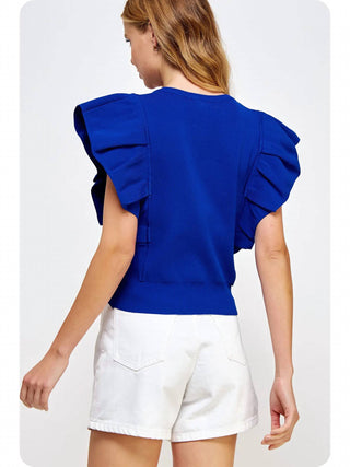 Strut & Bolt - Pleated Short Sleeve Knit Top