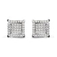 10K White Gold 1 1/4 Cttw Princess Diamond Composite Double Square and Halo Stud Earrings (I-J Color, I1-I2 Clarity)