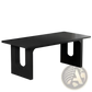 71 Inch Black Executive Office Desk with Curved Legs