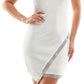 BCX Junior's Asymmetrical Hem Rhinestone Dress White Size Large