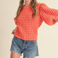 &Merci - Oasis Textured Ballon Sleeve Top