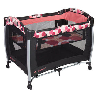 Baby Trend Resort Elite Spacious Portable Infant Play Nursery Center, Dotty Pink