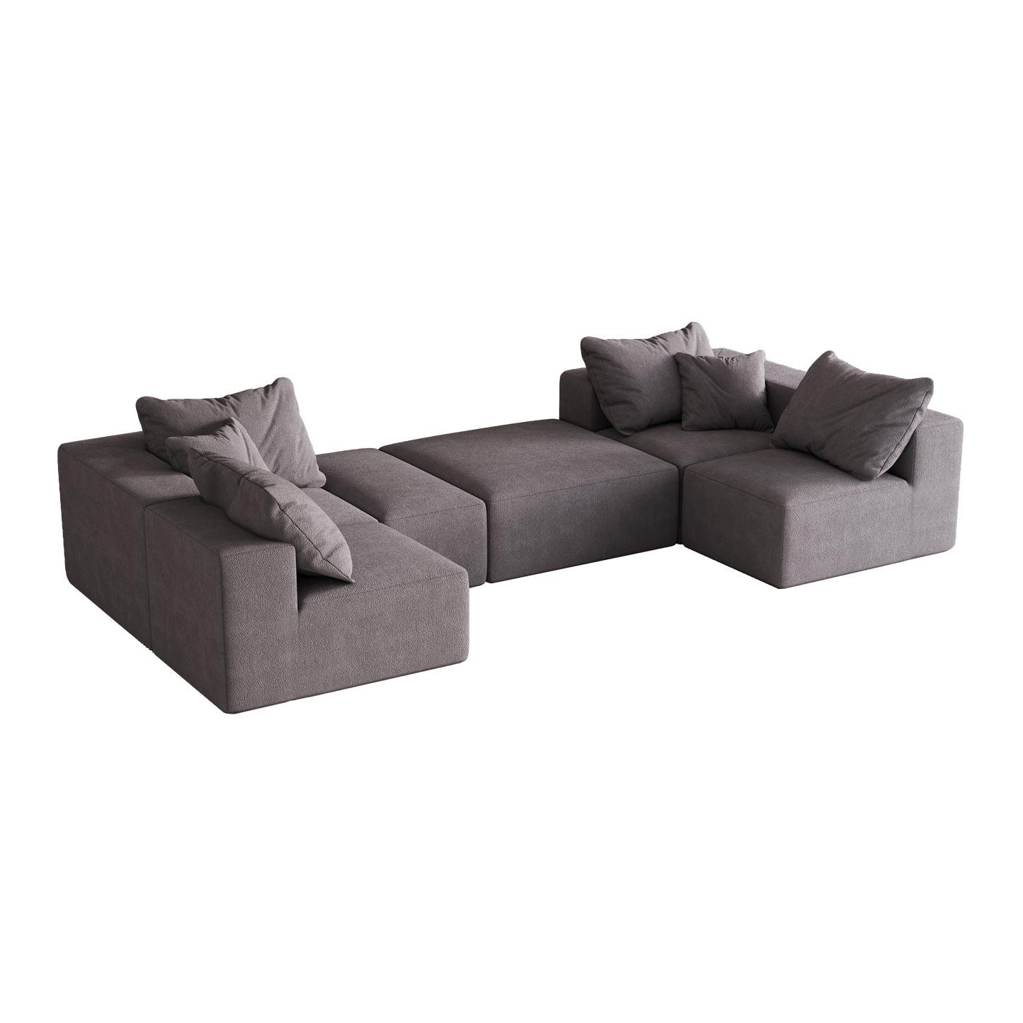 Modern Upholstered Sectional Boneless Couch Set