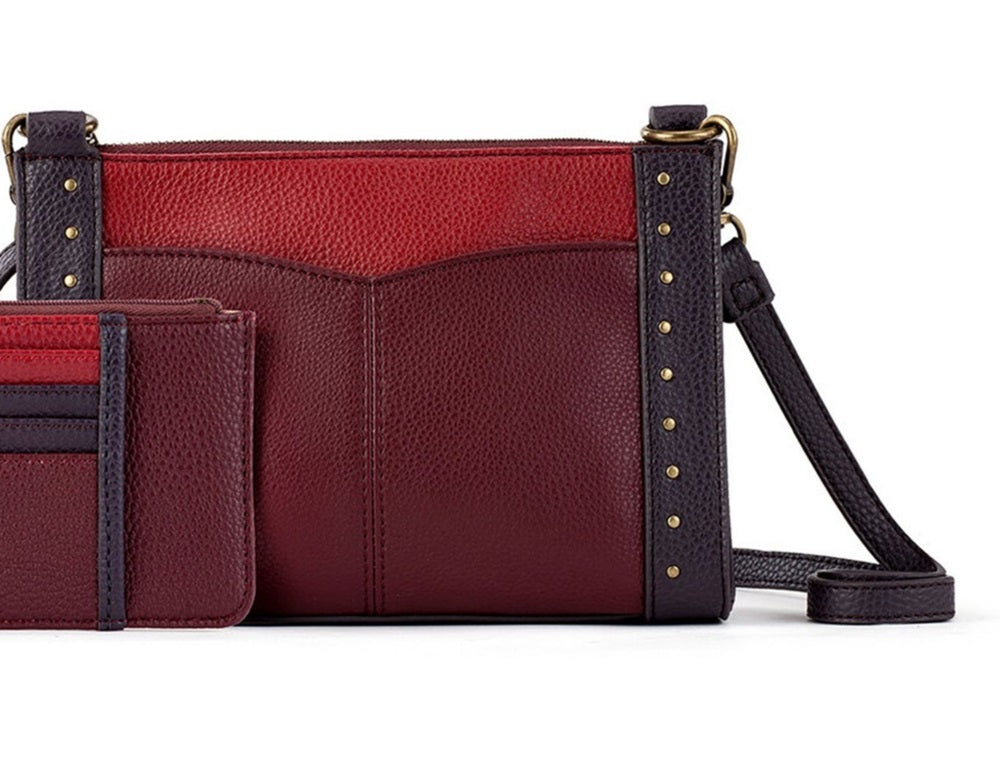 The Sak Women's Sanibel Leather Crossbody with Card Wallet Brown Size Regular