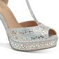 Thalia Sodi Women's Chace Embellished Platform Pumps Shoes Gray Size 7.5 W