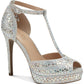 Thalia Sodi Women's Chace Embellished Platform Pumps Shoes Gray Size 7.5 W